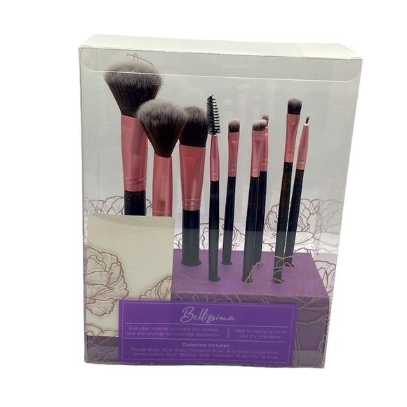 Bellissima Full Face 9 Pieces Makeup Brushes Collection Set - Picture 1 of 2